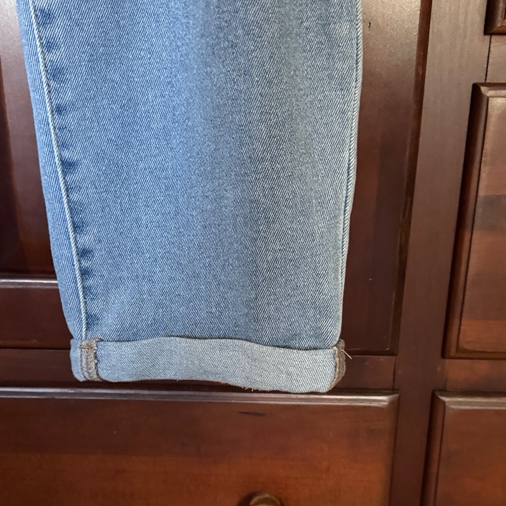 Lane Bryant Light Blue Patchwork Cuffed Straight-… - image 5